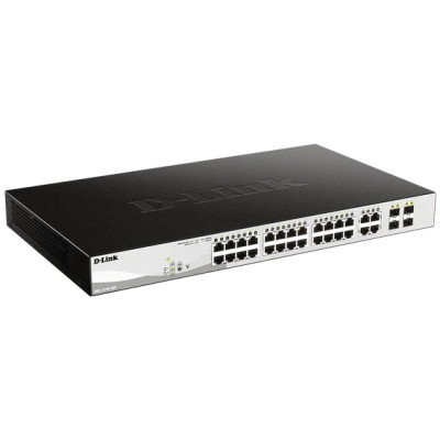 D-Link DGS-1210-28P 28-Port Gigabit L2+ Managed PoE+ Switch, 24 PoE+ Gigabit ports and 4 SFP ports